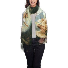 ZTUOECV Jesus Prayer Tassel Scarf Wrap Shawl for Women Fashion Soft Warm Shawl Wraps for Fall and Winter Evening Dresses Scarve