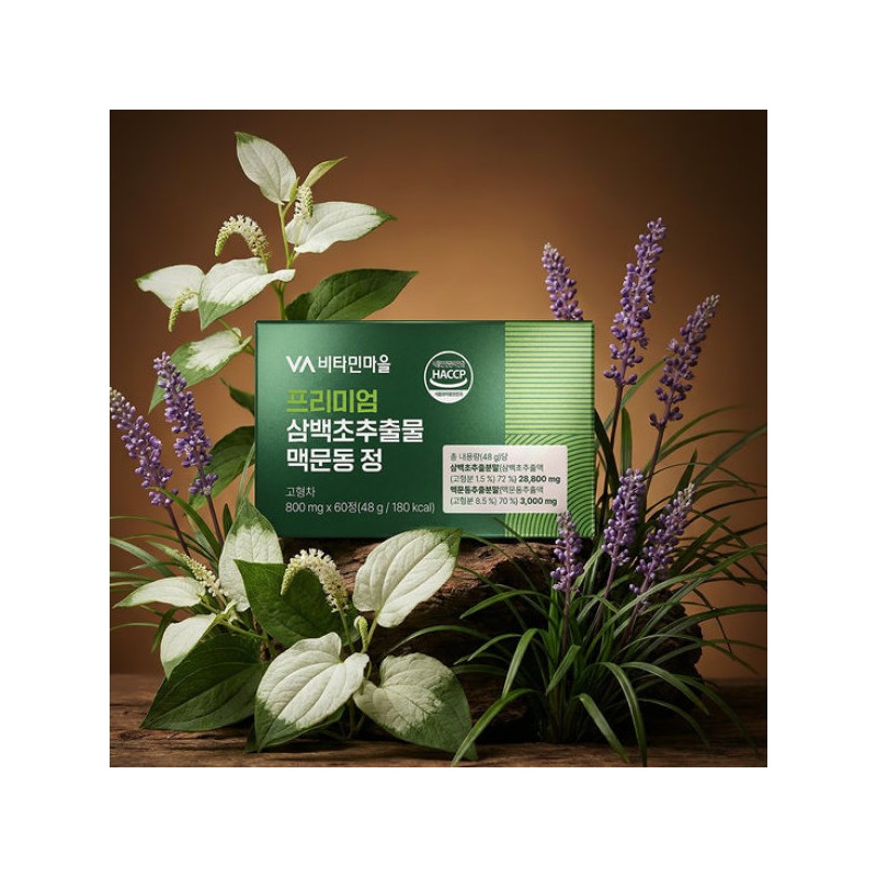 Vitamin Village GS 비타민마을 프리미엄 삼백초추출물 맥문동 정 60정 x