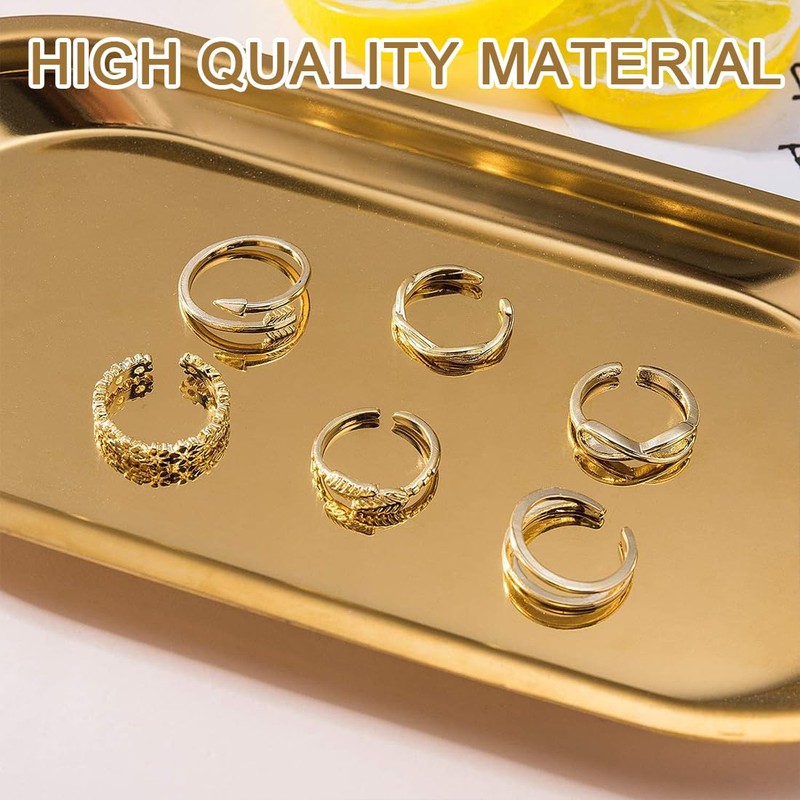 GXGM 12 Pcs Women Open Toe Rings Adjustable Band Rings