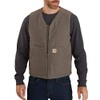 Carhartt Men's Relaxed Fit Washed Duck Sherpa-Lined Vest, Driftwood, Small