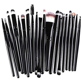 ZHIYE - Juego de brochas de maquillaje, 20 unidades, delineador de ojos profesional para base, rubor, corrector de ojos, sombra de ojos con viaje, col