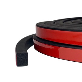 Tintvent Solid Rectangle Rubber Seal with High Tack Self-Adhesive Tape, EPDM Foam Rubber Weather Stripping for Boat, Auto, RV, Marine, Garage Doors/Window Seal, Black(26Feet)