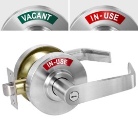 XMZ-DDUP Commercial Door Handle for Restroom, Vacant Occupied Bathroom Lock, Occupied Door Handle, Privacy Indicator Door knob for Public & Industrial Buildings (Satin Chrome)