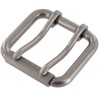 Buckleguy.com B7357 Nickel Matte, Double Prong Roller Buckle, w/Textured Roller,