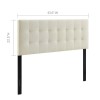 Rosebery Kids Modern Fabric Queen Tufted Panel Headboard in Ivory