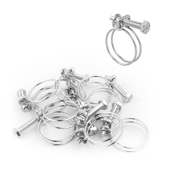 Pisces Double Wire Clips for 25mm Hose (10 Pack)