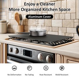 Golysoa Aluminum RV Stove Top Cover - 19.6" x 17" Non-Slip Gas Burner Board, Enhances Storage & Organization, Essential for Camper Kitchen Accessories