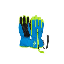 Reusch Unisex - Babies Ben Comfortable Warm and Windproof Ski Gloves, Everyday Gloves, Baby Gloves, Snow Gloves for Sledging, Winter Gloves, 4525 Brilliant Blue/Safety YEL, III