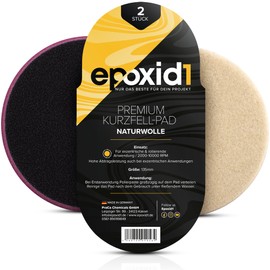 epoxid1® Polierpad - 2er Set | 135mm | Polierpads aus Naturwolle-Kurzfell | Zum Polieren von Epoxidharz, Resinharz & Co | Polierscheibe für Poliermaschine & Excenter
