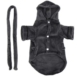 Pet Bathrobe Plush Soft Absorbent Dog Nightwear with Hood Waist Belt for Puppy CatsL