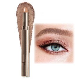 Barra de sombra de ojos impermeable con esponja mezcladora, Sombra de Ojos Alta Pigmentación - Larga Duración, Resistente al Agua, Brillo Intenso (03 Nautral, m)