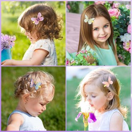 inSowni 24 Pieces/12 Pairs Glitter Y2K Rhinestone Butterfly Hair Clips Barrettes Alligator Hair Pins Accessories for Women Girls Teens Kids