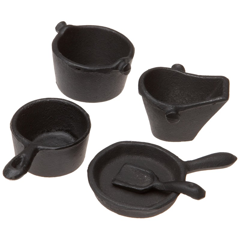 Black Mini Wood Cook Stove Set - 12 Inches Long