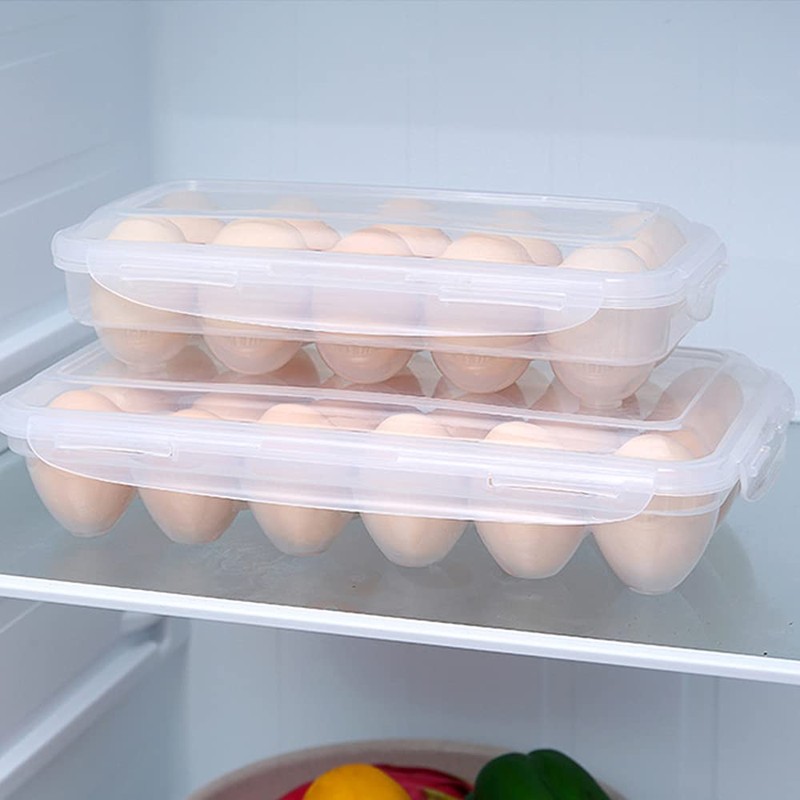 18 Grid Eggs Carrier Container, Plastic Egg Holder Trays, Storage