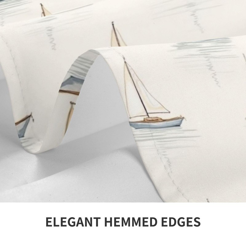 Kuderiy Sailboat Sailing Coastal Nautical Rectangle Tablecloth 54x72 Inch