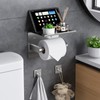 Tindbea Mega Size Toilet Paper Holder with Shelf + Towel