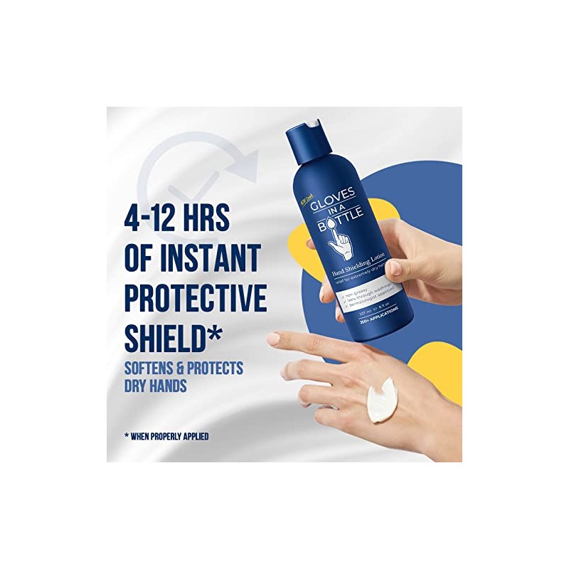 Guantes en una loción de protección para botellas (One- 2