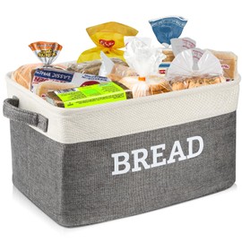 Lukeline Bread Storage Basket for Kitchen, Foldable Fabric Bread Storage Container Bin with Handles, Bread Baskets for Kitchen Counter and Pantry, Bread Keeper Bread Storage for Kitchen Counter