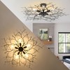 HMVPL Large Semi Flush Mount Ceiling Light Fixture, Black Modern