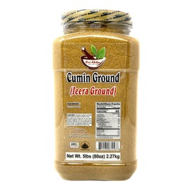 Desi Kitchen Cumin Powder Spice (Jeera) 5lbs (80oz) Pet Jar, Bulk ~ All Natural, Salt-Free , Vegan, No Colors ,NON-GMO, Indian Origin