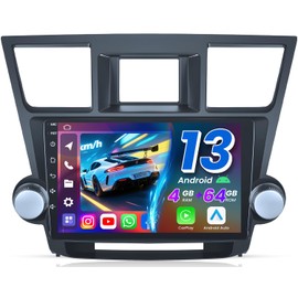 [4Core+64GB] Car Radio Stereo for 2008-2013 Toyota Highlander: 10.2-Inch 1280*800 IPS Touchscreen, Featuring Wireless CarPlay & Android Auto GPS FM SWC Bluetooth 5.4 5G WiFi MirrorLink & Backup Camera