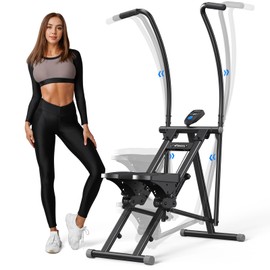 MERACH Stair Stepper, Hands & Feet Synchronized Stair Climber, Stairmaster for Full-Body Workout at Home, Compact Vertical Climber with Extended & Adjustable Pedals