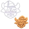 BAKERLOGY Christmas Scottish Highland Cow Face Cookie Cutter - Detailed