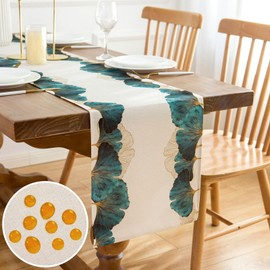 Inhobbok Table Runner Modern Spring Table Runner Summer Table Runner Polyester Pattern Living Room Table Linen for Indoor and Outdoor Party Living Room Decor
