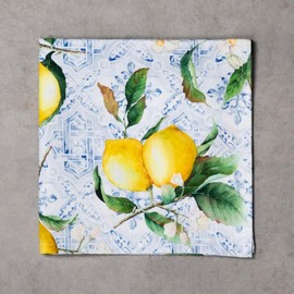 Maison d' Hermine Napkins, 100% Cotton, Decorative Easter Napkins, Washable Cloth Napkins, Set of 4 for Wedding, Restaurant, Buffet, Citrus - Spring/Summer (45 cm x 45 cm)