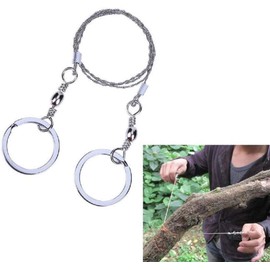 3 Pack Wire Saw Stainless Steel Pocket Chainsaw Backpacking Gear Light Weight Cable Cutting String Emergency Camping Chainsaw Rope Kit for Cutting Trees & Wood (Silvery, One size)