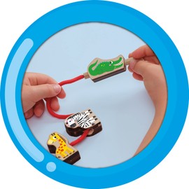 SES Creative My first Wooden Animal Beads String Assorted Colours