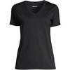 Lands' End Womens SS Relaxed Supima V Neck T Shirt