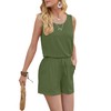 DouBCQ Womens Summer Casual Sleeveless Loose Jumpsuits Romper with Pockets