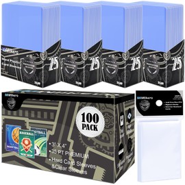 Mlikero Pack of 100 Hard Card Sleeves, Transparent Card Protective Sleeves with UV Protection, Thick Trading Card Sleeves for MTG, Baseball Cards, Sports Cards