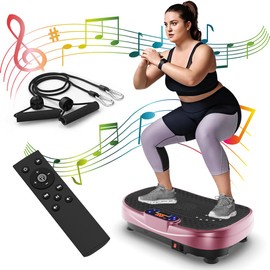 Vibration Plate Fitness Platform Exercise Machine Vibrating Shaking Full Body Shaker Workout Vibrate Stand Shake Board Sport Gym for Fitness Machine(Rose Red)
