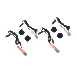 Kisangel 4Pcs Portable Microphones for Recording Mini Earphones Compatible with Phones and Laptops for Karaoke and Singing Applications