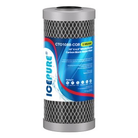 ICEPURE 5 Micron 4.5" x 10" CTO10BB-CQB Whole House Water Filter Upgraded Coconut Shell Activated Carbon Lead Remove Filter Replacement Cartridge, 1PACK