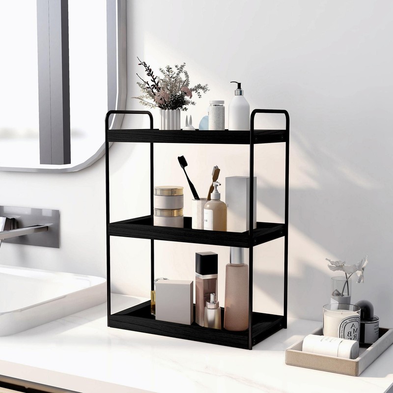 Dorhors 3 Tier Bathroom Counter Organizer,Countertop Bathroom Storage Shelf,Counter Tray