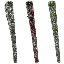 Set of 3 JCGY Alligator Strong Metal Hair Clips Long Duckbill Clips Beakclips for Hair Upstyling for Women Girls NM110-2-3nJetNredNgreen