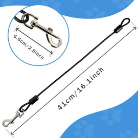 Enbluy Chew Proof Dog Leash - Metal Cable Lead No Tangle Multiple Dog Leashes for Small and Medium Dogs for Collars and Harnesses (2 Pack)