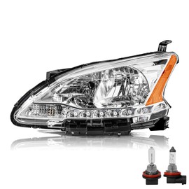 Aosky Headlight Assembly Replacement for 2013-2015 Nissan Sentra OE Style Front Halogen Headlamps Driver Side with Bulbs