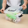 Sadnyy 4 Pack Clear Plastic Storage Latch Box Stackable Plastic