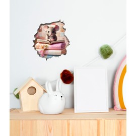 Mouse Reading Book Wall Murals Peel and Stick for Kids Room, Classroom Wall Decor - 3D Effect Wall Mural, Ideal Wall Stickers & Murals, Decorative Decal for Educational Spaces Design 10