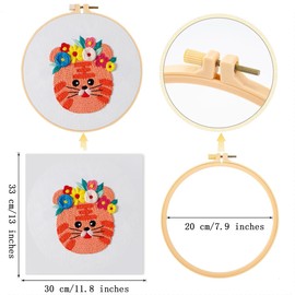 Traziewell Cat Embroidery Kits for Adults Cross Stitch Kits for Adults Advanced Embroidery Starter Kits for Beginner Hobby Kits for Beginners Embroidery Kit 0725
