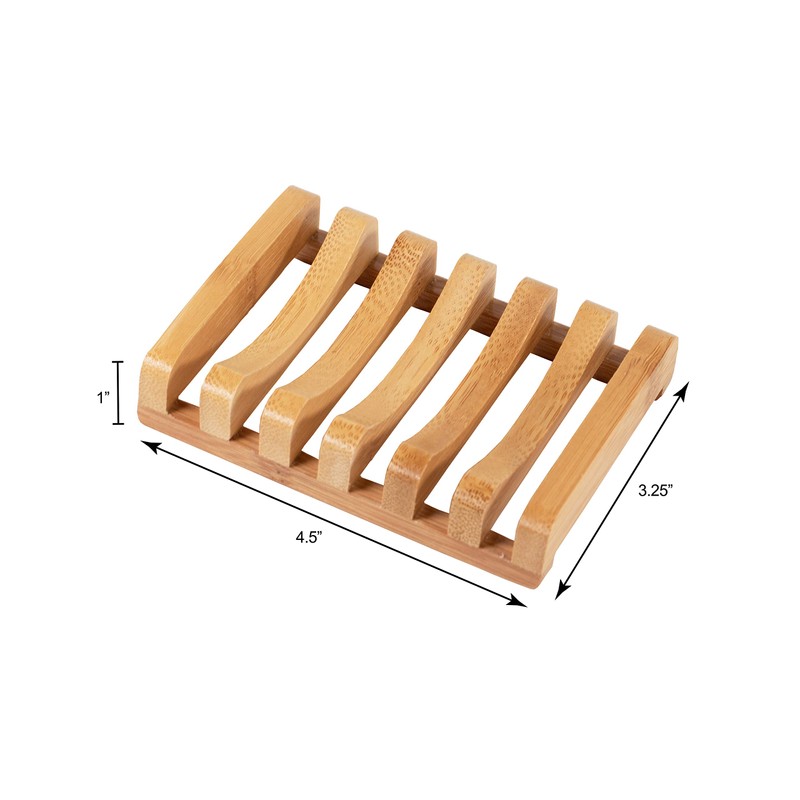 Bamboo Naturals Bar Soap Dish for Sink or Shower, Odor