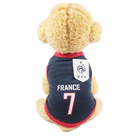 Vavious Chihuahua Clothes Cute Dog Shirts Summer Breathable Pet Vest for Small Medium Dogs Designer World Cup France Jersey Printed Cat Pullover Puppy Sleeveless Outfit Medium