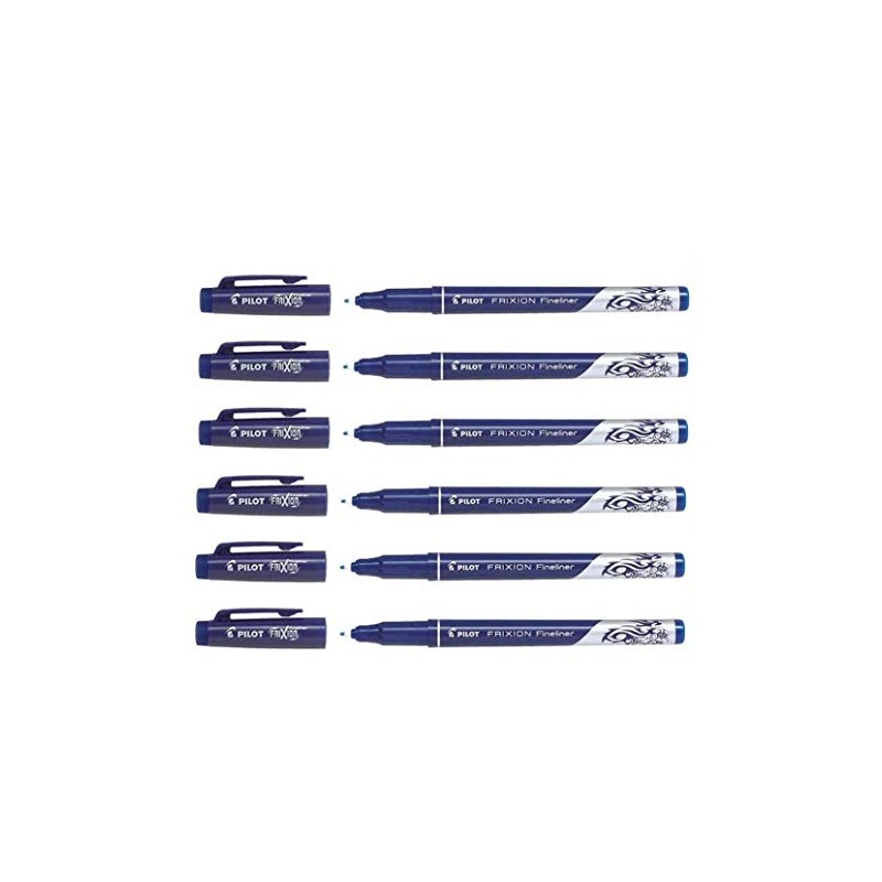 PILOT Frixion Erasable Fineliner Pens Pack of 6 Blue