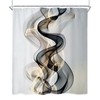 Riyidecor Abstract Black Gold Shower Curtain 60Wx72H Inch Modern Luxury