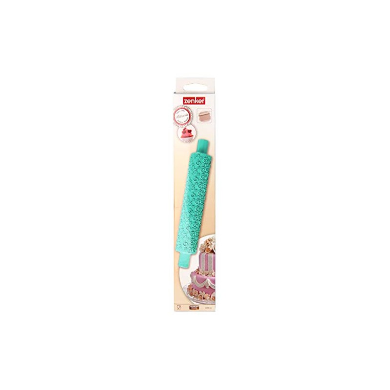 Zenker 44970 Fondant Embossing Roller, Plastic, blue