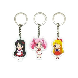EBTY DREAMS Inc. - Set of 3 Sailor Moon Acrylic Keychain Rei Hino (Sailor Mars), Minako Aino (Sailor Venus), Chibiusa (Sailor Mini Moon)